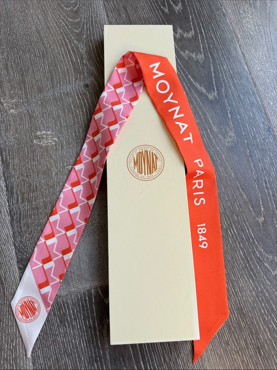 Moynat Accessories - Moynat Paris Pink & Orange Silk Twilly Scarf AS